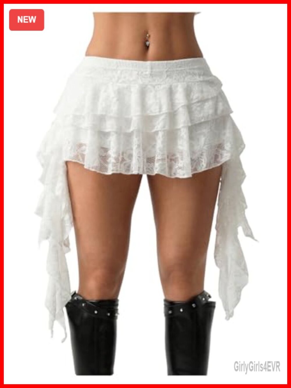Boho Lace Ruffle Asymmetrical Mini Skirt Y2K Concert Outfit